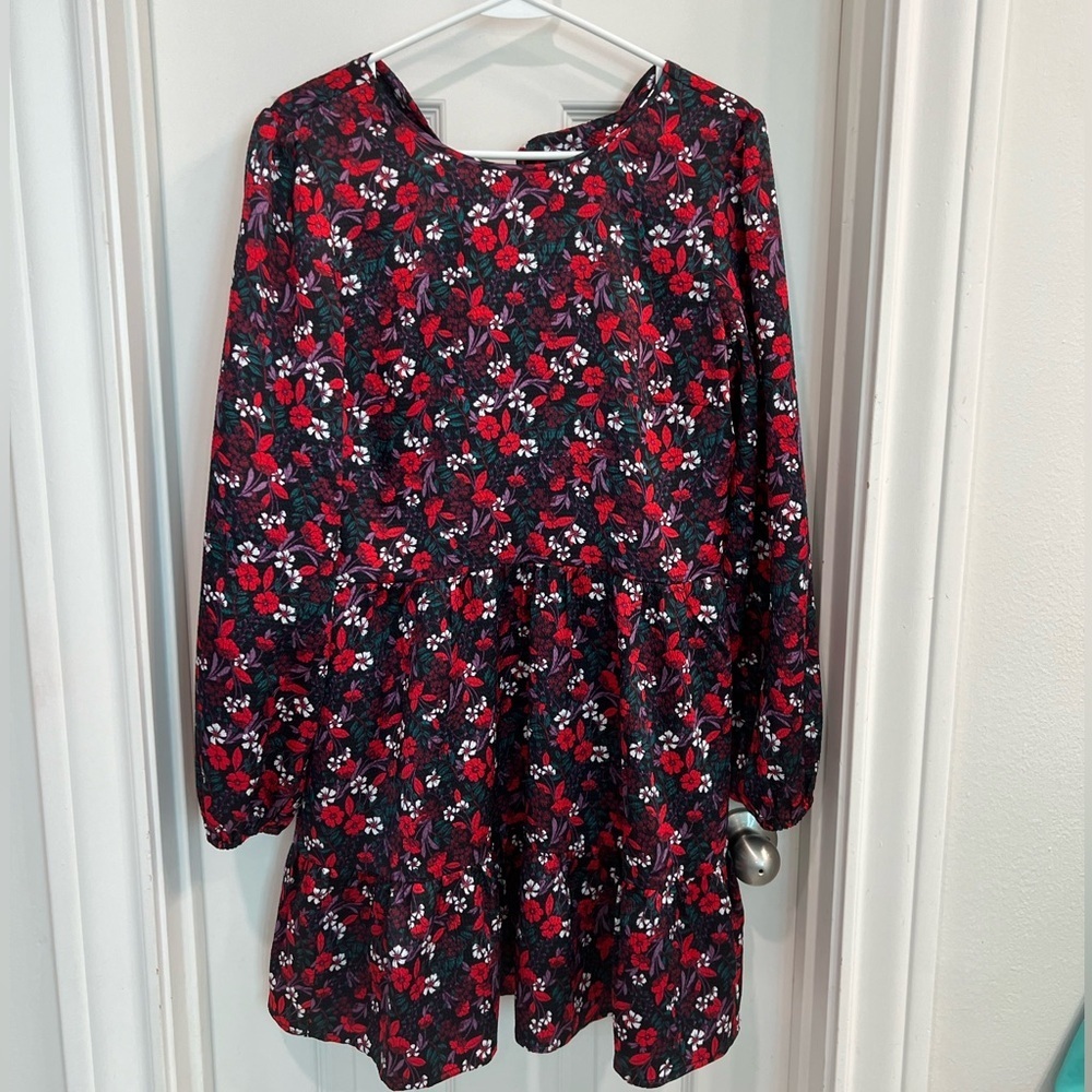 Draper‎ James Red and Black Ruffled Tiered Maxi Dress